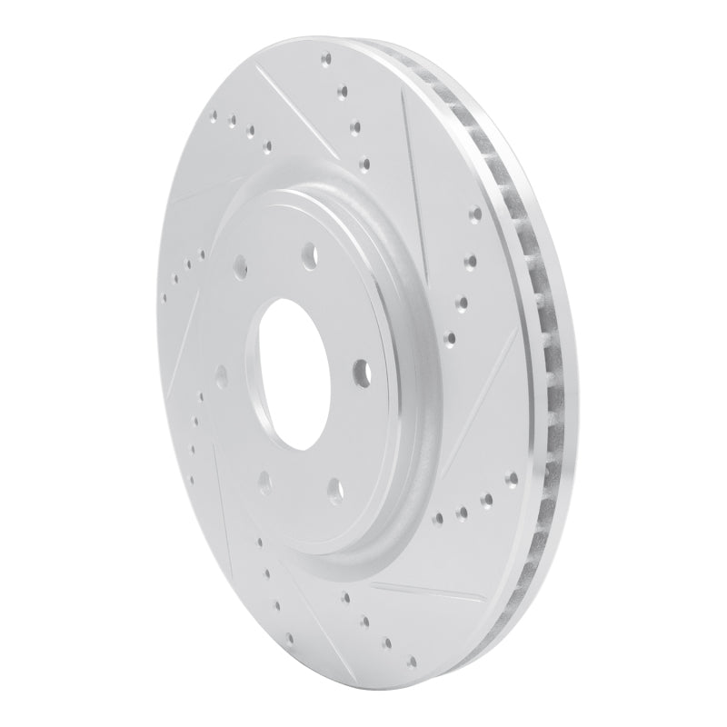 R1 05-07 Infiniti QX56 Front Right Drilled & Slotted Silver Brake Rotor
