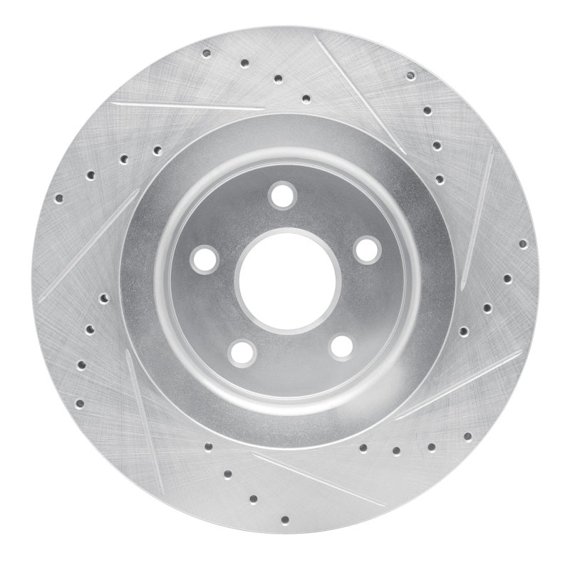 DFC 06-10 Jeep Grand Cherokee Front Left Drilled & Slotted Silver Brake Rotor