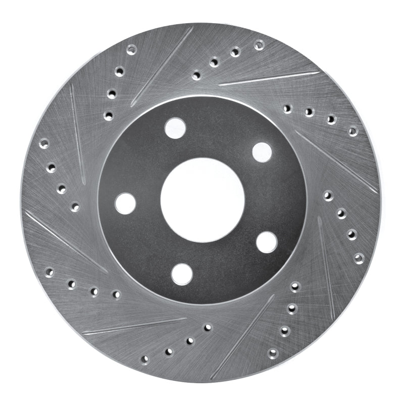 DFC 91-97 Toyota Previa Front Left Drilled & Slotted Silver Brake Rotor