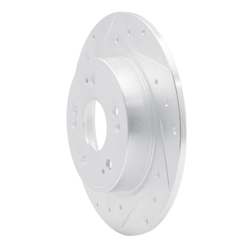 R1 16-16 Honda CR-Z Rear Left Drilled & Slotted Silver Brake Rotor