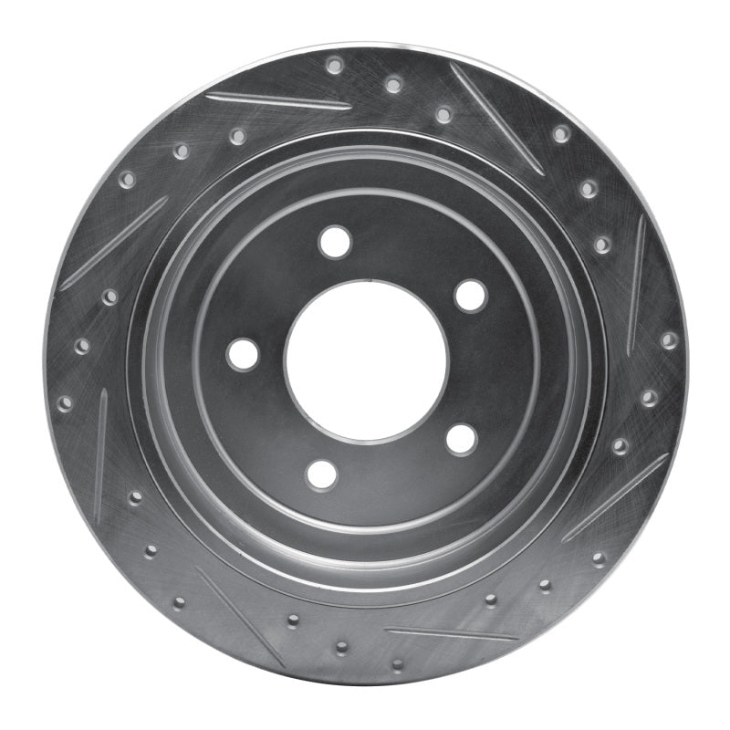 R1 97-04 Ford Expedition Rear Left Drilled & Slotted Silver Brake Rotor