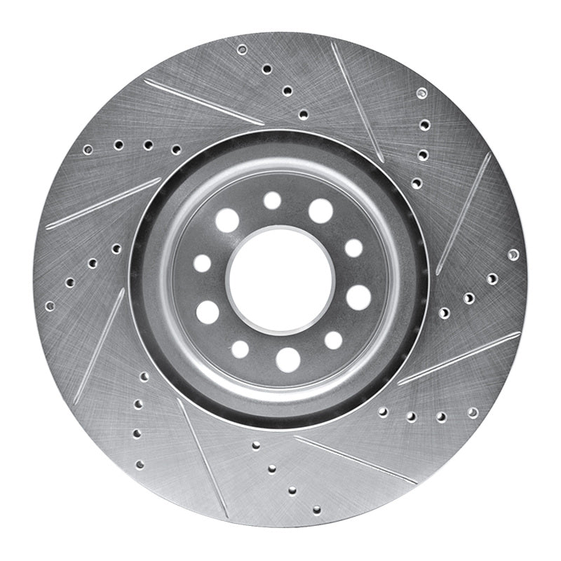 R1 14-25 Alfa Romeo Tonale Front Left Drilled & Slotted Silver Brake Rotor