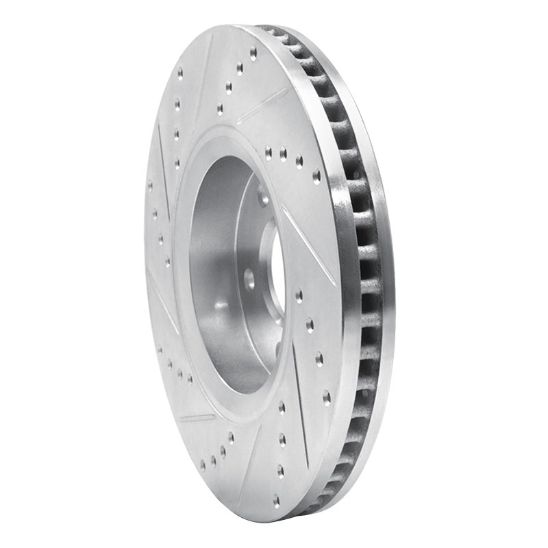 R1 05-14 Infiniti FX45 Front Right Drilled & Slotted Silver Brake Rotor