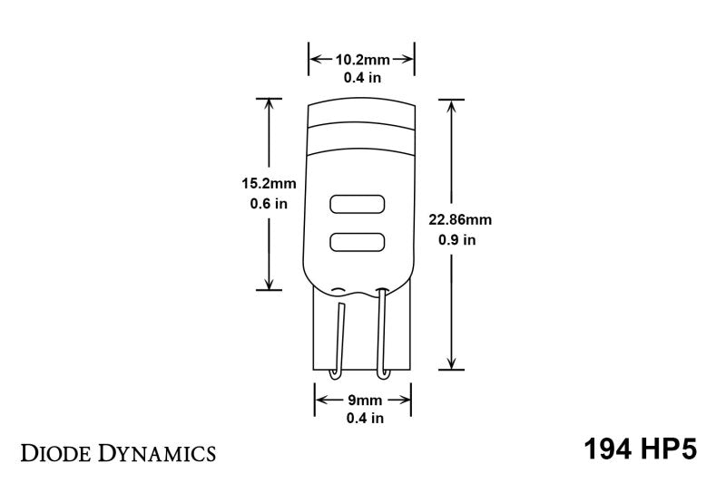 Diode Dynamics 194 LED Bulb HP5 LED Pure - White Short (Single)