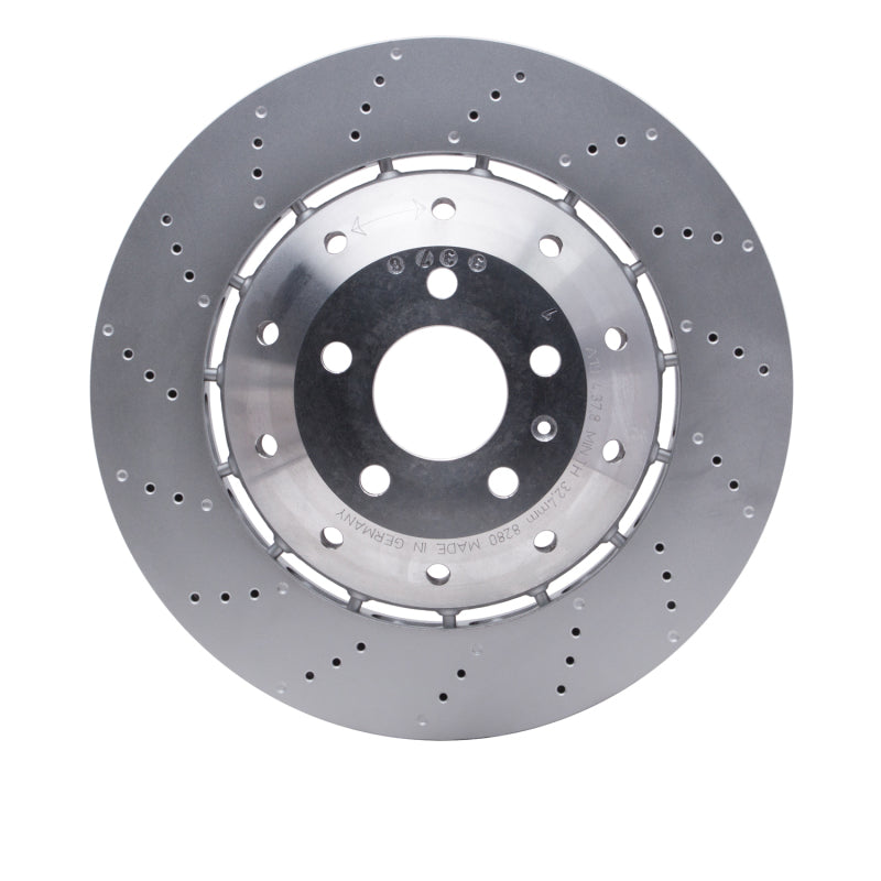 R1 08-12 Audi R8 Front Drilled Carbon Alloy GeoMET Rotor