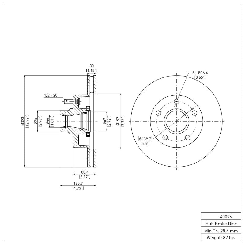 R1 03-03 Dodge Ram 1500 Van Front Brake Rotor