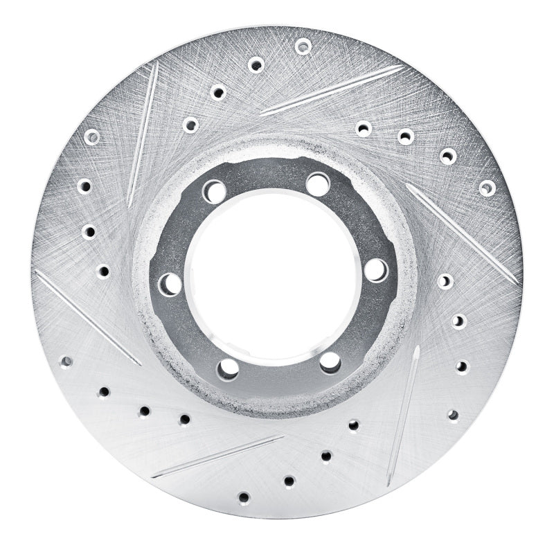 DFC 86-96 Dodge Ram 50 Front Left Drilled & Slotted Silver Brake Rotor
