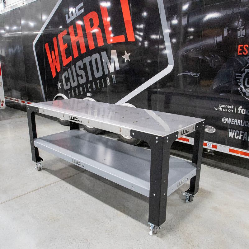 Wehrli Modular Steel Work Bench Top/Shelf Kit - 32in x 90in x .120in Thick (Stainless Steel & Grey)