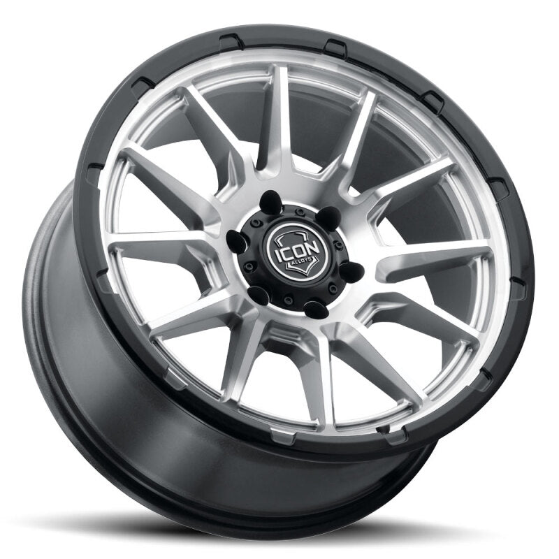ICON Alloys Cajon 20x9 / 5x150 / 16mm / 5.625in BS Silver Machined Wheel w/ GB Lip