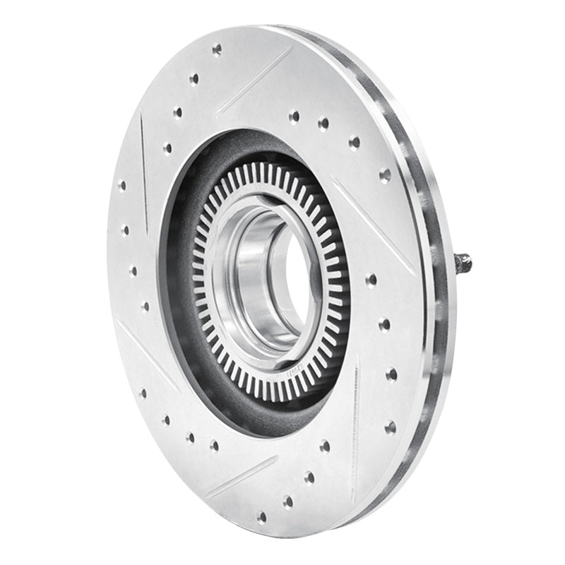 R1 93-94 Ford Explorer Front Right Drilled & Slotted Silver Brake Rotor