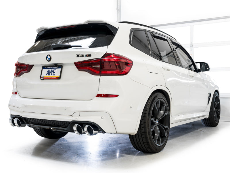 AWE Tuning 20-25 BMW X3 M/M Comp (F97) AWD SwitchPath Axle-Back Exhaust - Chrome Silver Tips