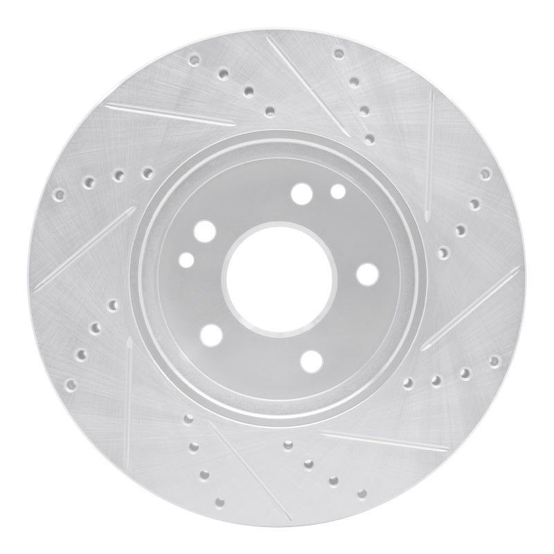 R1 96-11 Chrysler Crossfire Front Left Drilled & Slotted Silver Brake Rotor