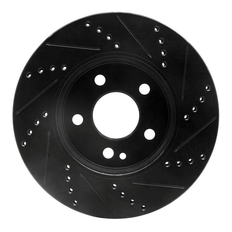 R1 06-11 Mercedes-Benz B200 Front Left Drilled & Slotted Black Brake Rotor