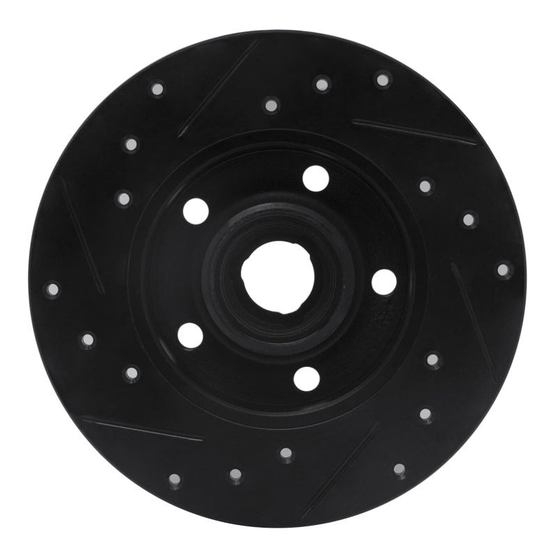 R1 92-98 Volkswagen Golf Rear Right Drilled & Slotted Black Brake Rotor