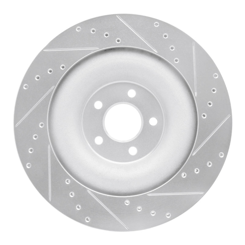 R1 10-24 Jaguar XFR Rear Left Drilled & Slotted Silver Brake Rotor