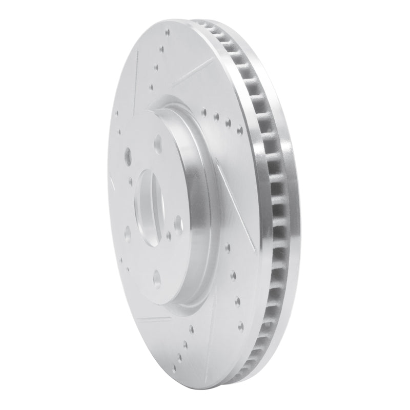 R1 06-15 Lexus IS250 Right Front Drilled & Slotted Silver Brake Rotor