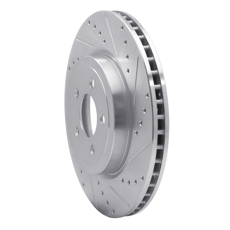 R1 05-23 Chrysler 300 Front Right Drilled & Slotted Silver Brake Rotor