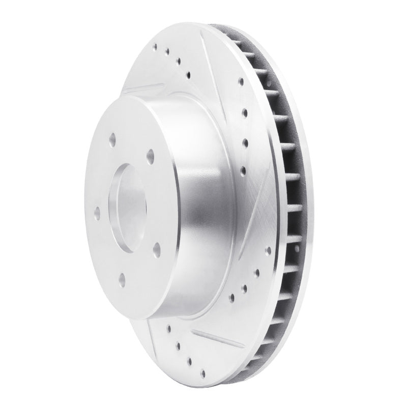 R1 63-82 Chevrolet Corvette Front Right Drilled & Slotted Silver Brake Rotor