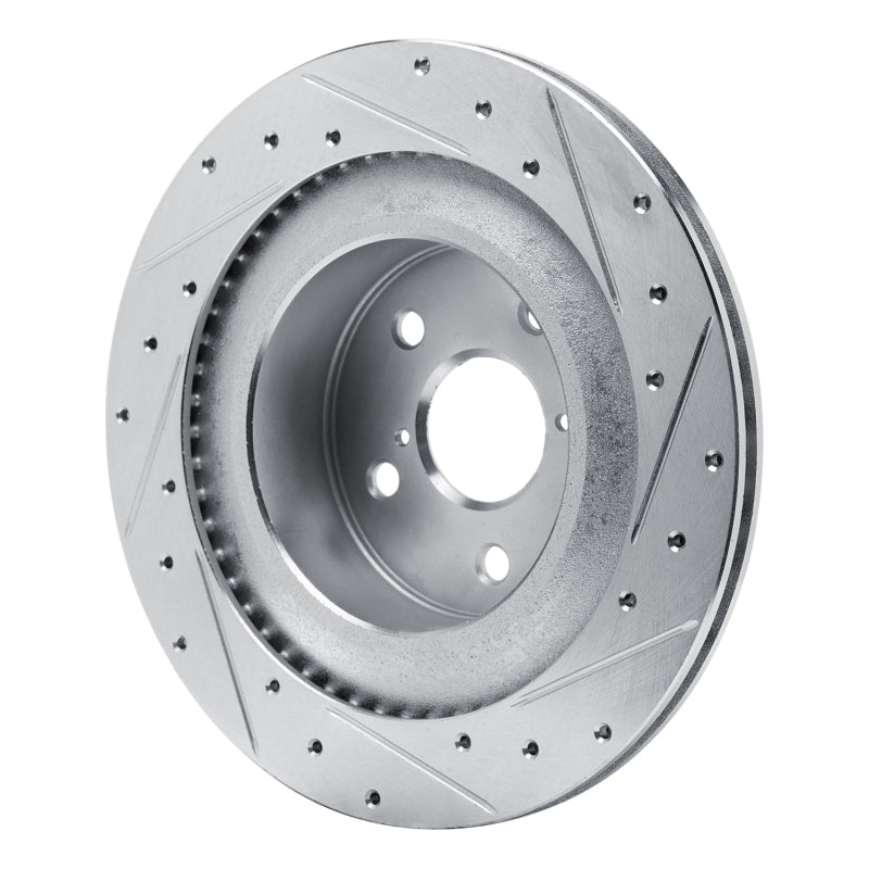 DFC 21-22 Lexus RC300 Rear Left Drilled & Slotted Silver Brake Rotor