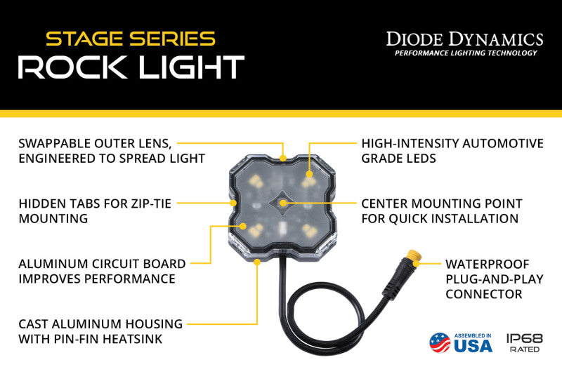 Diode Dynamics RGBW Rock Light Installer Kit (4-pack)