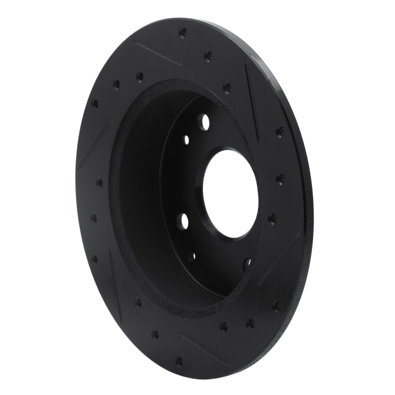 R1 98-02 Acura CL Rear Left Drilled & Slotted Black Brake Rotor