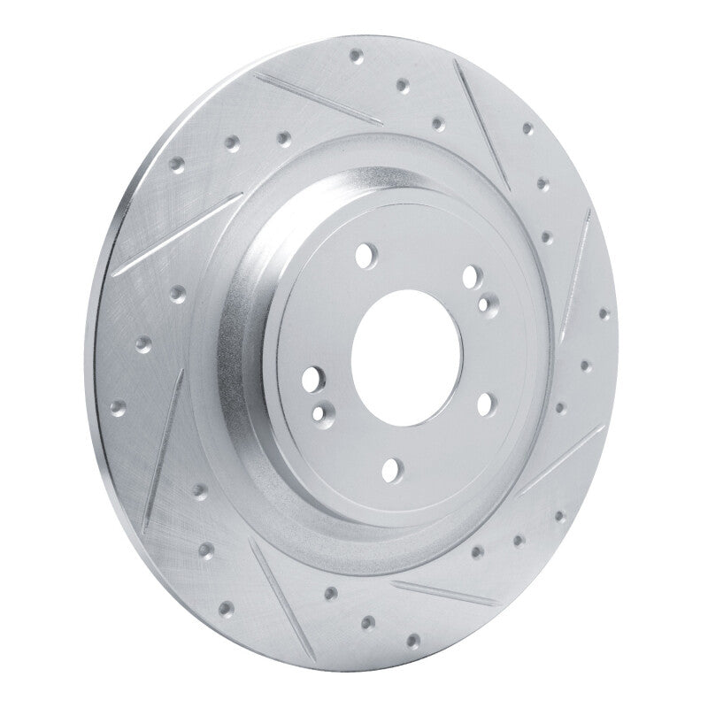 R1 22-25 Hyundai Ioniq 5 Rear Right Drilled & Slotted Silver Brake Rotor