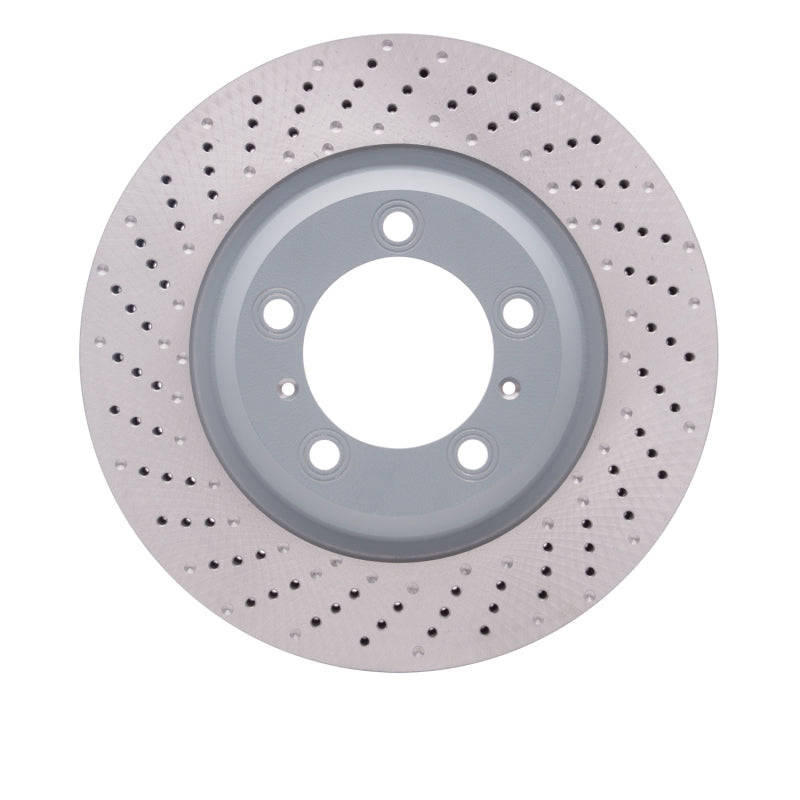 R1 12-16 Porsche 911 Left Front Drilled GeoSPEC Coated Rotor