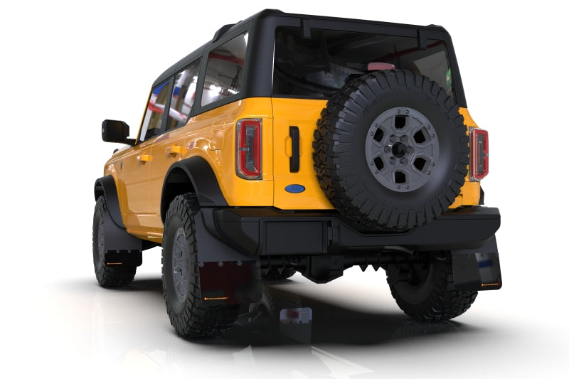 Rally Armor 21-25 Ford Bronco (Plstc Bmpr + RB - NO Rptr/Sprt) Blk Mud Flap w/Area Blue Logo