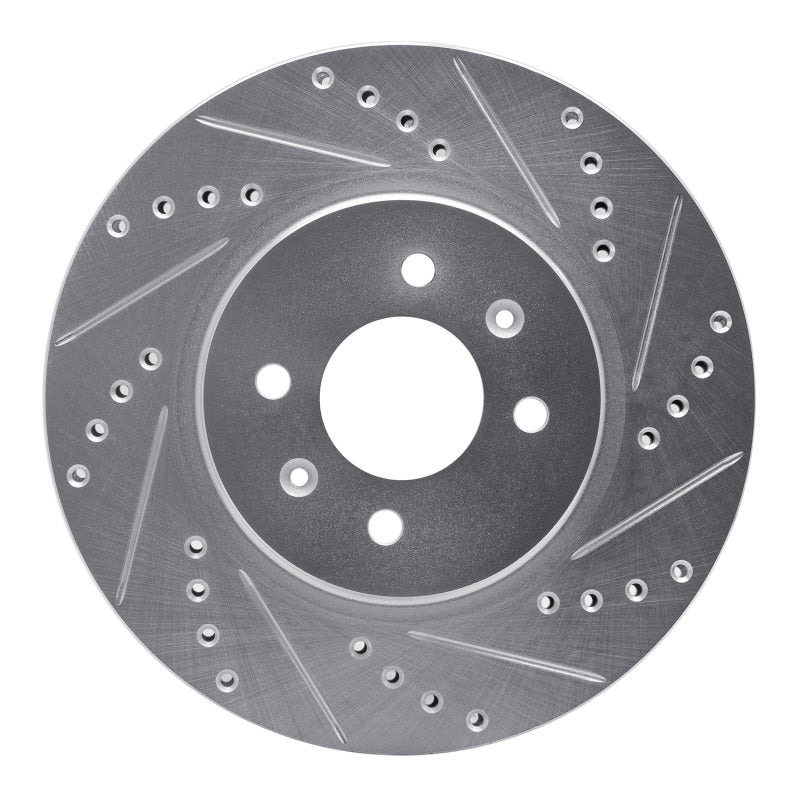 R1 12-23 Hyundai ACCENT Front Right Drilled & Slotted Silver Brake Rotor