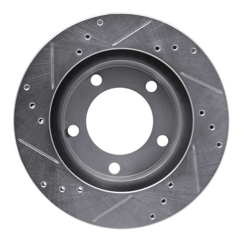 R1 76-93 Ford F-150 4WD Front Right Drilled & Slotted Silver Brake Rotor