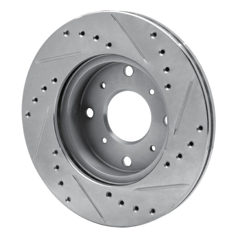 R1 86-87 Acura Legend Front Left Drilled & Slotted Silver Brake Rotor