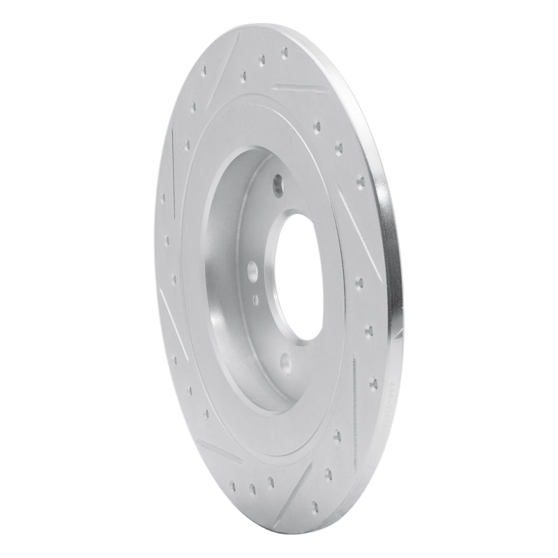 R1 17-23 Hyundai Kona EV Rear Right Drilled & Slotted Silver Brake Rotor