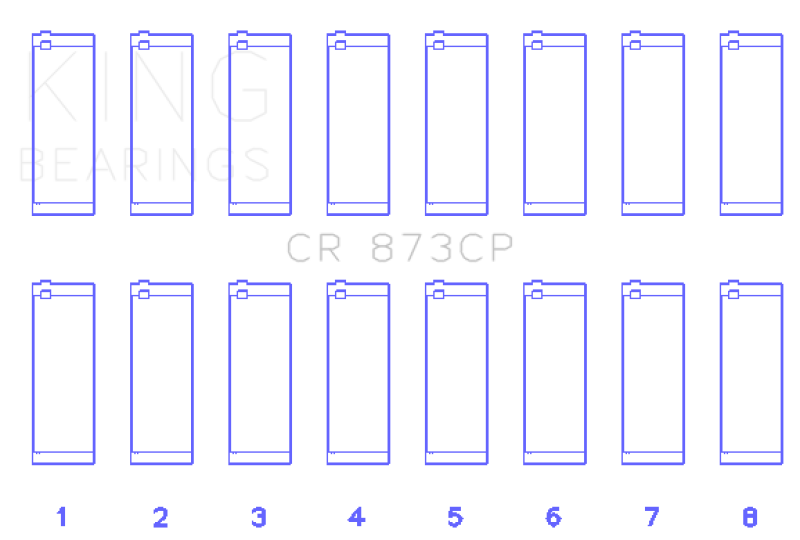 King Engine Bearings GM 379/395 16V (Size .026) Connecting Rod Bearings (Set of 8)