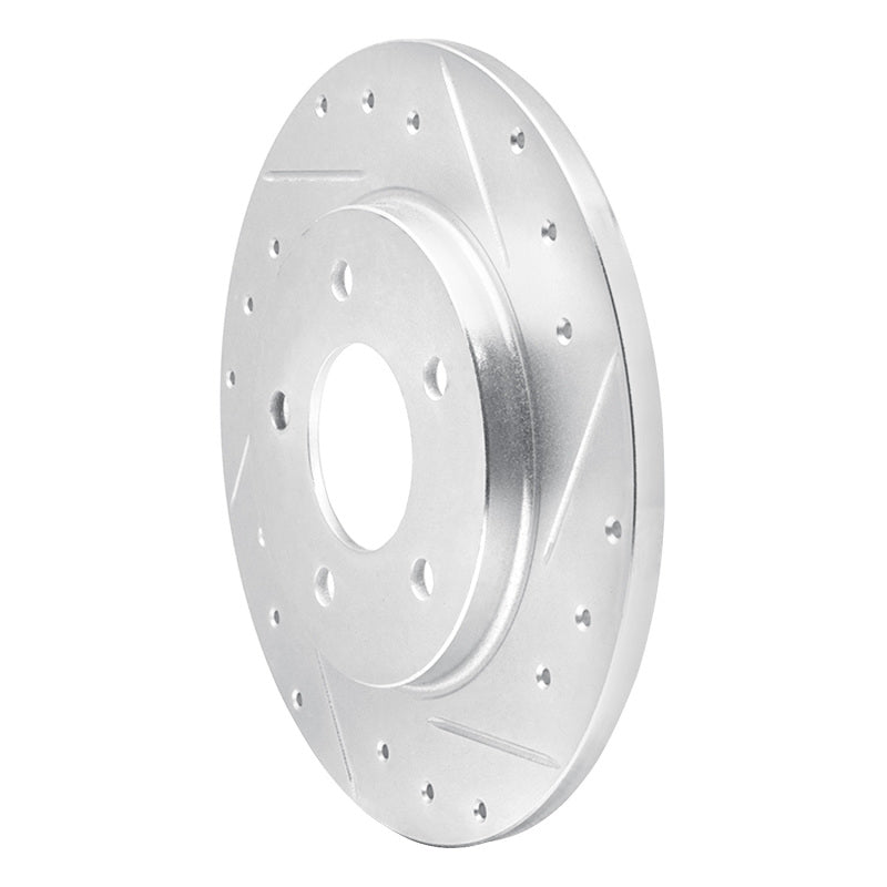 R1 94-99 Buick Regal Rear Right Drilled & Slotted Silver Brake Rotor