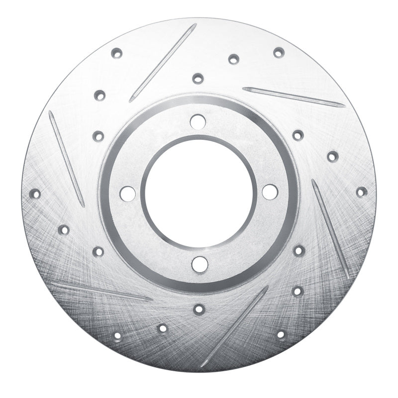 DFC 79-81 Toyota Celica Front Left Drilled & Slotted Silver Brake Rotor