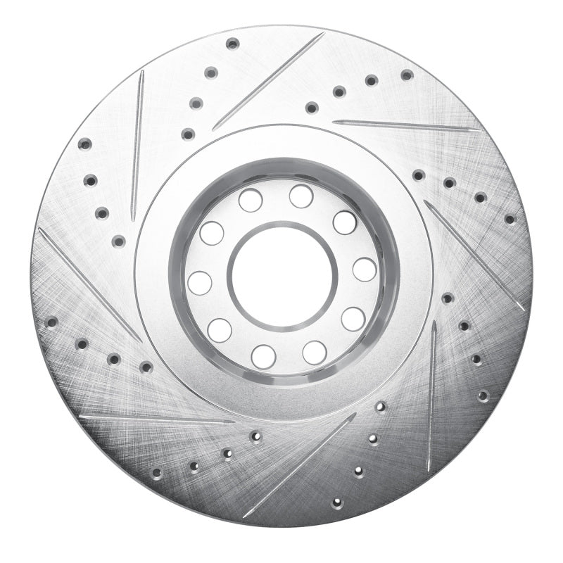 R1 86-92 Ford BRONCO II Front Right Drilled & Slotted Silver Brake Rotor