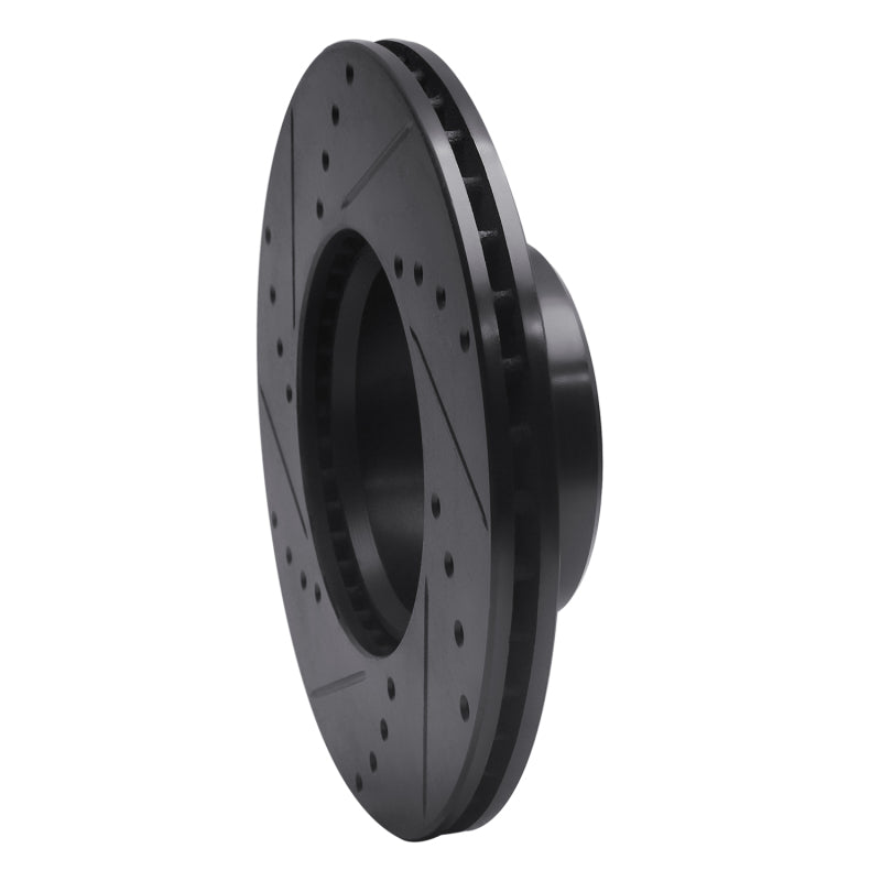 R1 72-80 Mercedes-Benz 280SEL Front Right Drilled & Slotted Black Brake Rotor