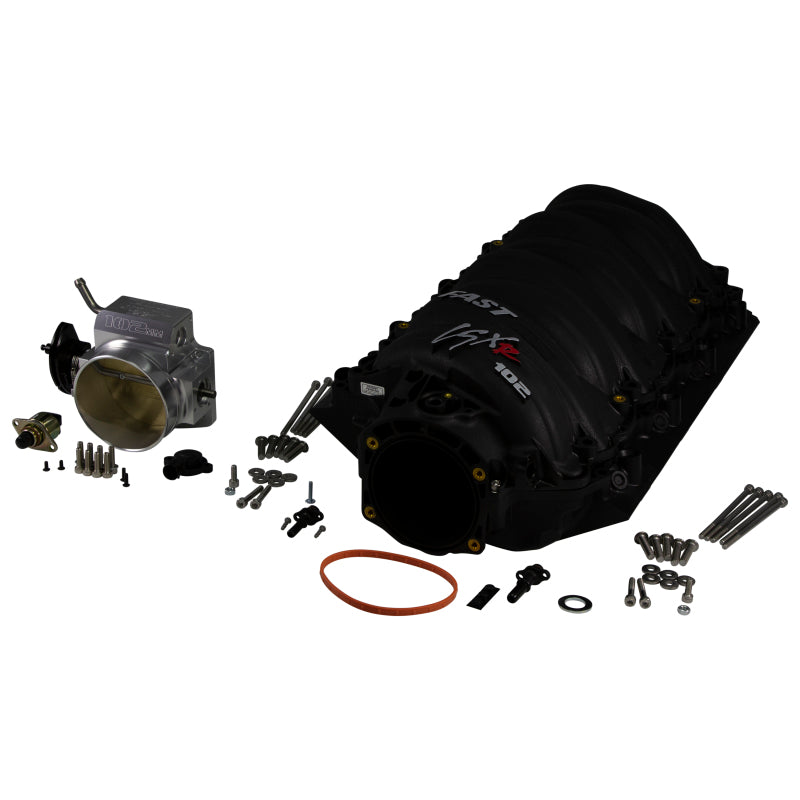 FAST LSXR 102MM Rect Port Intake Manifold - Black w/ 102MM Big Mouth Billet Throttle Body (Kit)