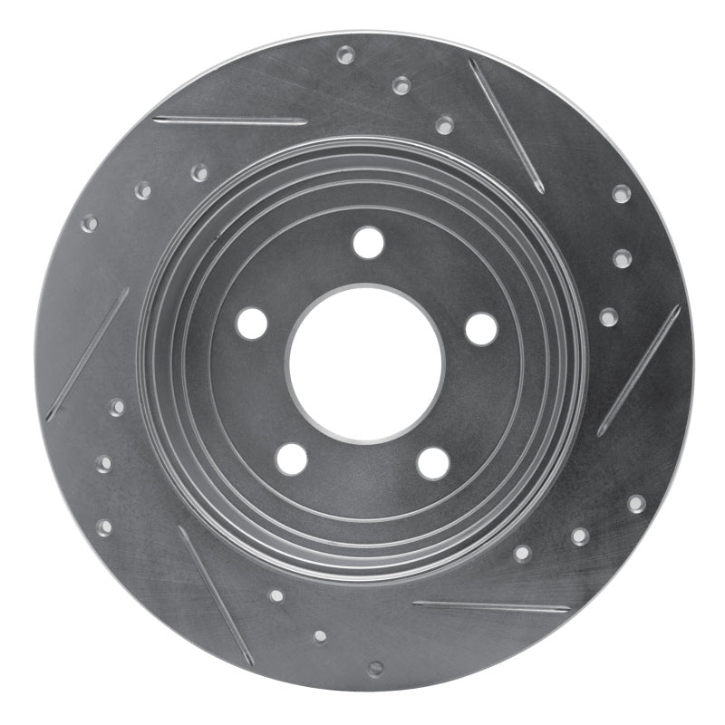 R1 05-08 Ford Escape Rear Left Drilled & Slotted Silver Brake Rotor