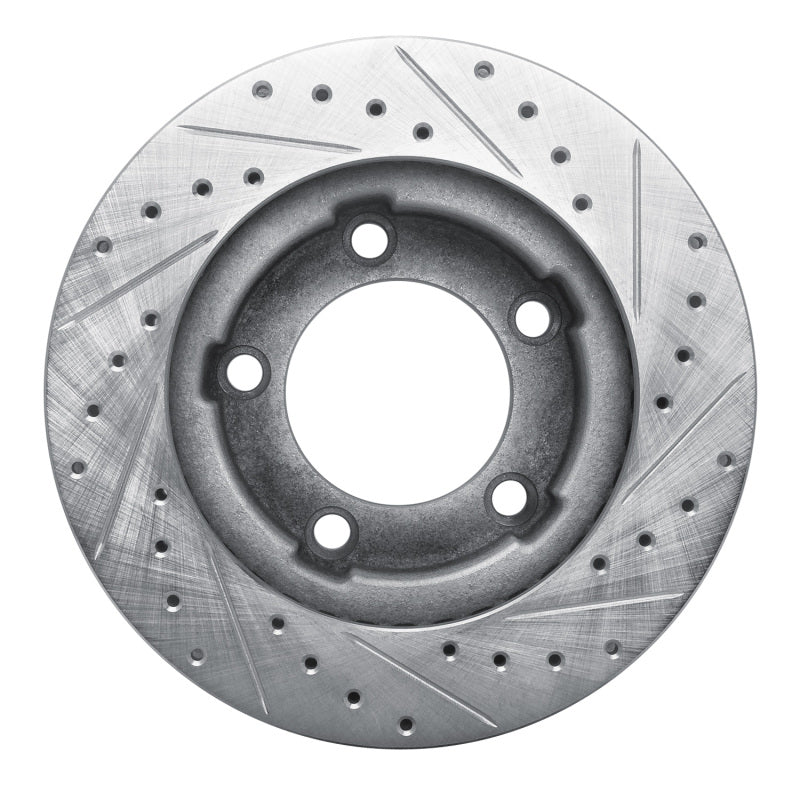 DFC 80-93 Dodge RamCharger 4WD Front Left Drilled & Slotted Silver Brake Rotor