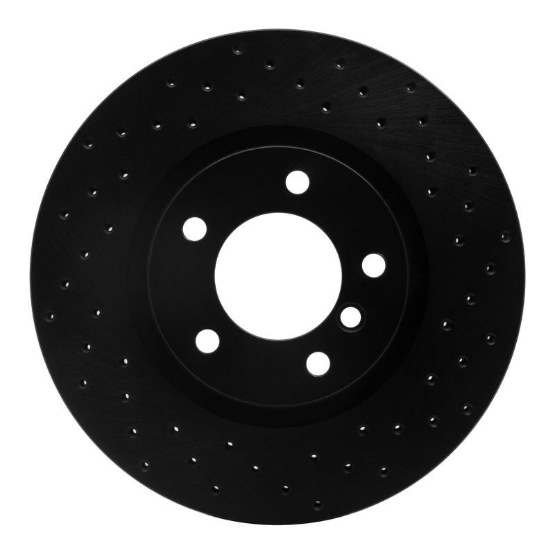 R1 95-99 BMW M3 E36 Left Front Drilled Black Brake Rotor