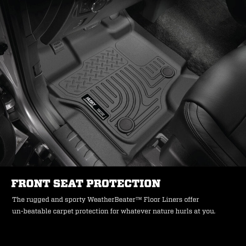 Husky Liners 2024 Toyota Tacoma CC/DC (Manual Trns) Weatherbeater Front & 2nd Seat Floor Liner - Blk