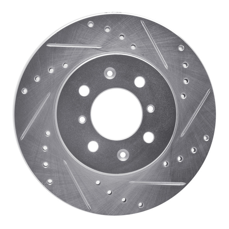 DFC 84-88 Nissan Maxima Front Right Drilled & Slotted Silver Brake Rotor
