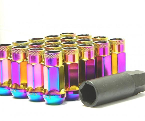 Wheel Mate Muteki SR48 Open End Locking Lug Nut Set of 4 - Gold Chrome 12x1.25 48mm