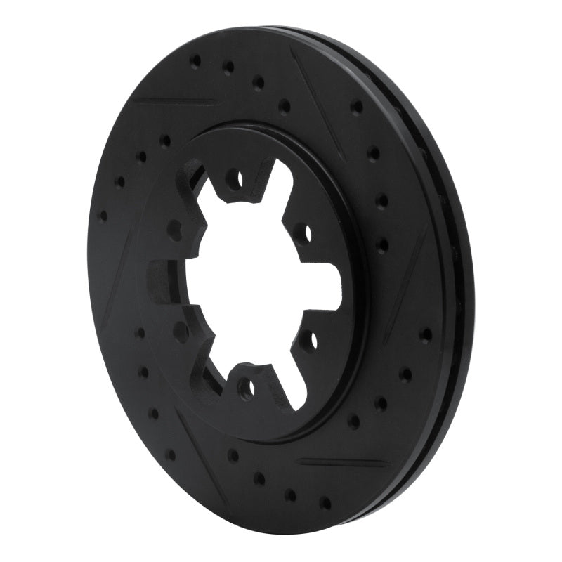 R1 82-85 Nissan 720 Datsun Front Left Drilled & Slotted Black Brake Rotor