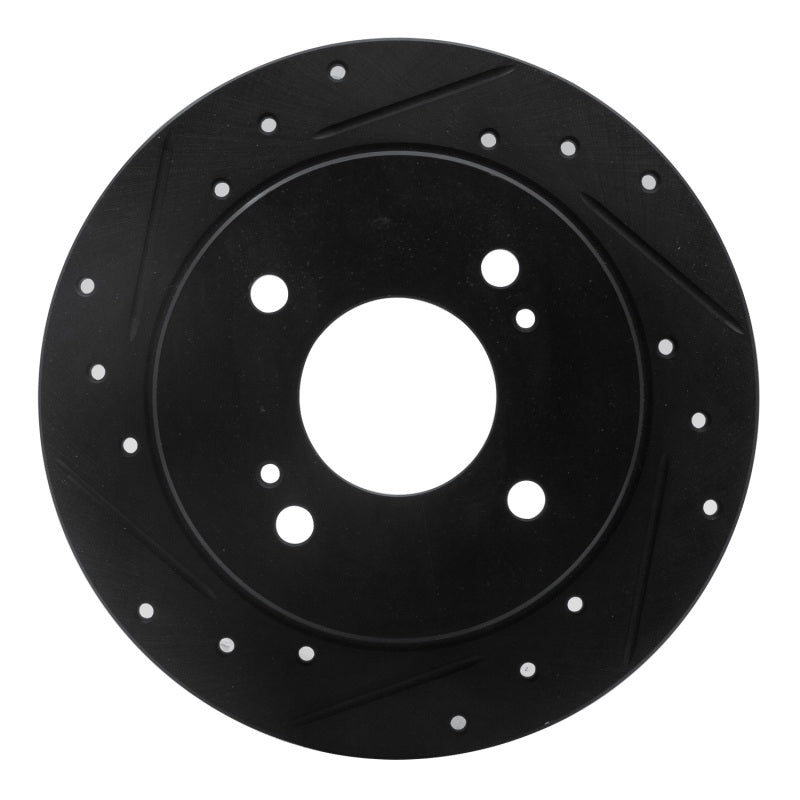 R1 82-88 Nissan 280ZX Rear Left Drilled & Slotted Black Brake Rotor