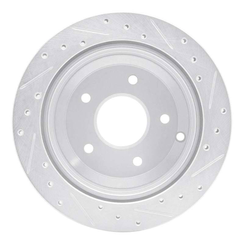 R1 05-06 Pontiac GTO Rear Left Drilled & Slotted Silver Brake Rotor