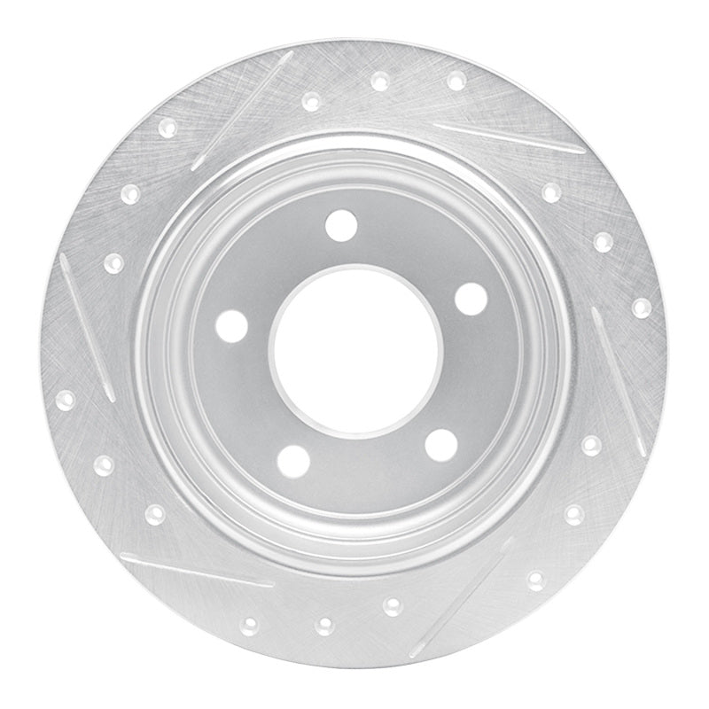 R1 93-04 Chrysler Concorde Rear Right Drilled & Slotted Silver Brake Rotor