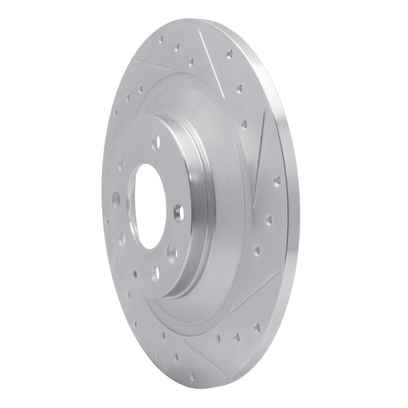 R1 06-07 Mazda 6 Rear Right Drilled & Slotted Silver Brake Rotor