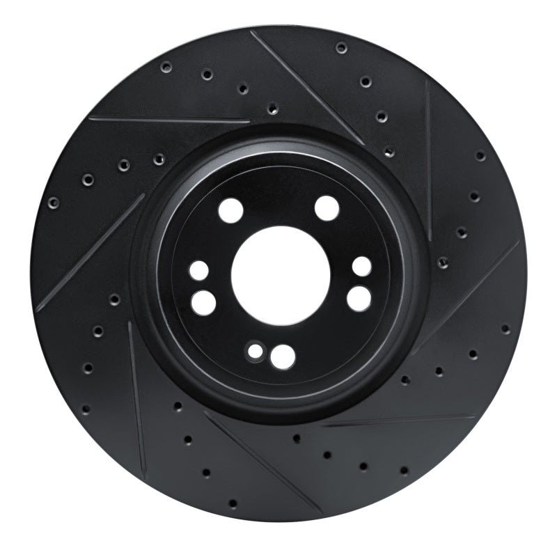 R1 2020-2025 Mercedes-Benz GLE350 Front Right Drilled & Slotted Black Brake Rotor